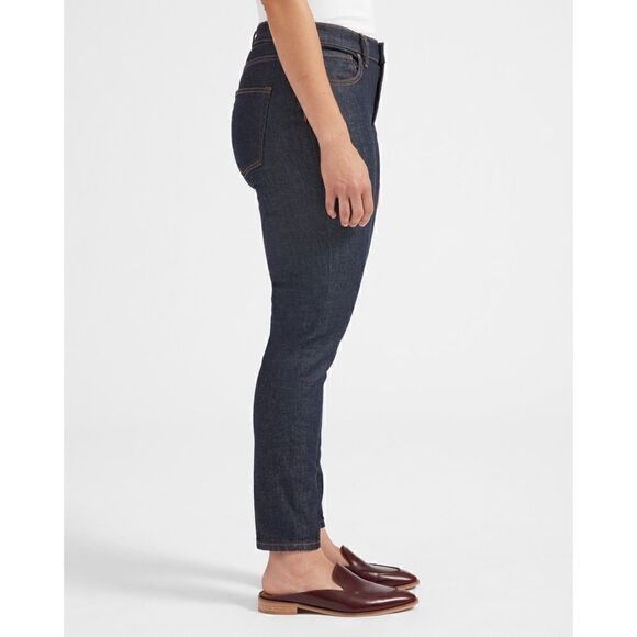 EVERLANE Ankle High Rise Skinny Jean in Dark Indigo, Size 32 - Picture 2 of 16